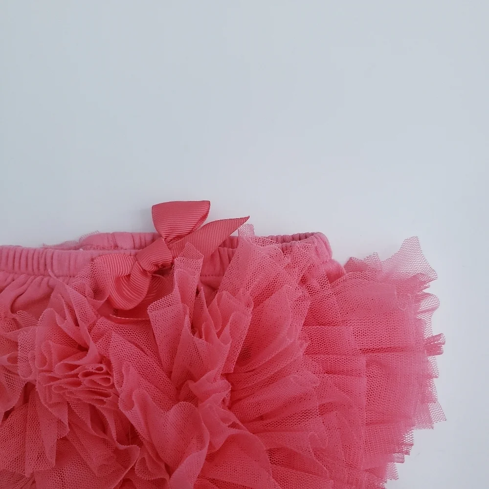 Mud Pie Coral Pink Chiffon Diaper Cover